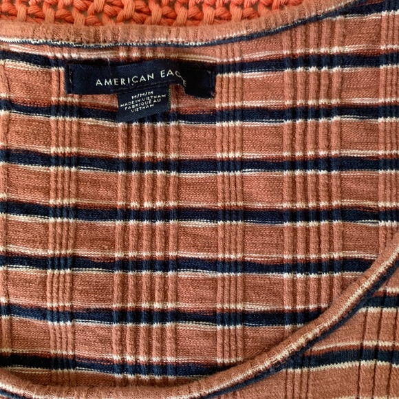 American Eagle | striped crop T shirt | large fit | 97% cotton - Picture 2 of 7
